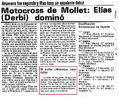 1980 c2A mollet3  1980 - 5º Trofeo Montesa - Grupo A - 2ª Prueba - Circuito Gallechs (Mollet, Barcelona) 24 febrero 1980