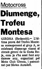 1981 c6A  1981 - 6º Trofeo Montesa - Grupo A - 6ª Prueba - Circuito Costa Roja (Sant Julià de Ramis, Girona) - 29 Marzo 1981 Previo : trofeo montesa, 1981, motocross, moto-cross, moto, cross