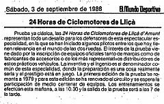 1988-24h-lissa-previo  9ª edicio 24 Horas Ciclomotors Lliça d'Amunt - Vall de Tenes - 1988 - Previo
