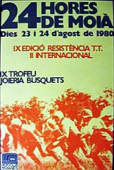 otras 1980 08 24 24hmoya poster  Poster de les 24 horas de Resistencia de Moia (Barcelona) Año 1980